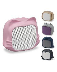 Make a statement with an animal speaker that matches your personality. .
Choose from:Cat (pink)Dog (brown)Unicorn (grey)Narwhal (teal)Penguin (black)