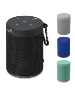 Waterproof, (IPX5) sleek fabric comes together for a speaker that’s as functional as it is fashionable.
