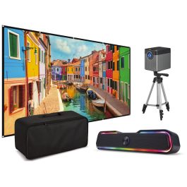 iLive Pop-Up Movie Theater Kit, Projector, Projection Screen, Tripod